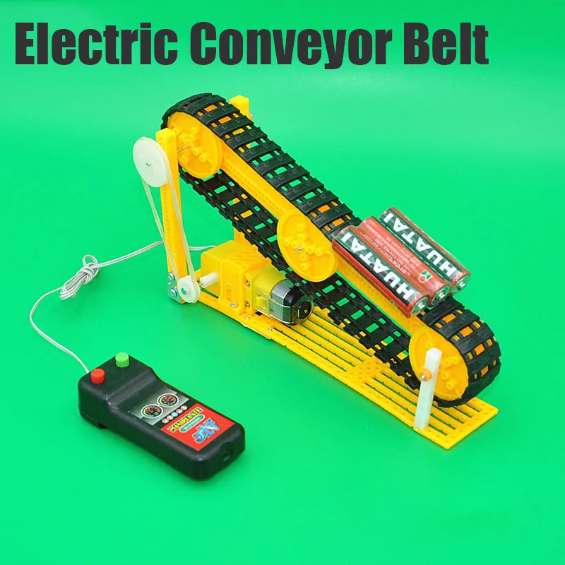 

Small Daisy DIY Electric Conveyor Belt Feeder Technology Small Production Transportation Belt Science Experiment Student Toy