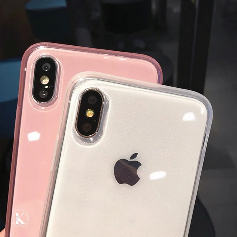 Прозрачный антидетонационный чехол для телефона ярких цветов для iPhone 11 PRO X XS XR Max 6 6S 7 8 Plus, Прозрачная мягкая защитная задняя крышка из ТПУ