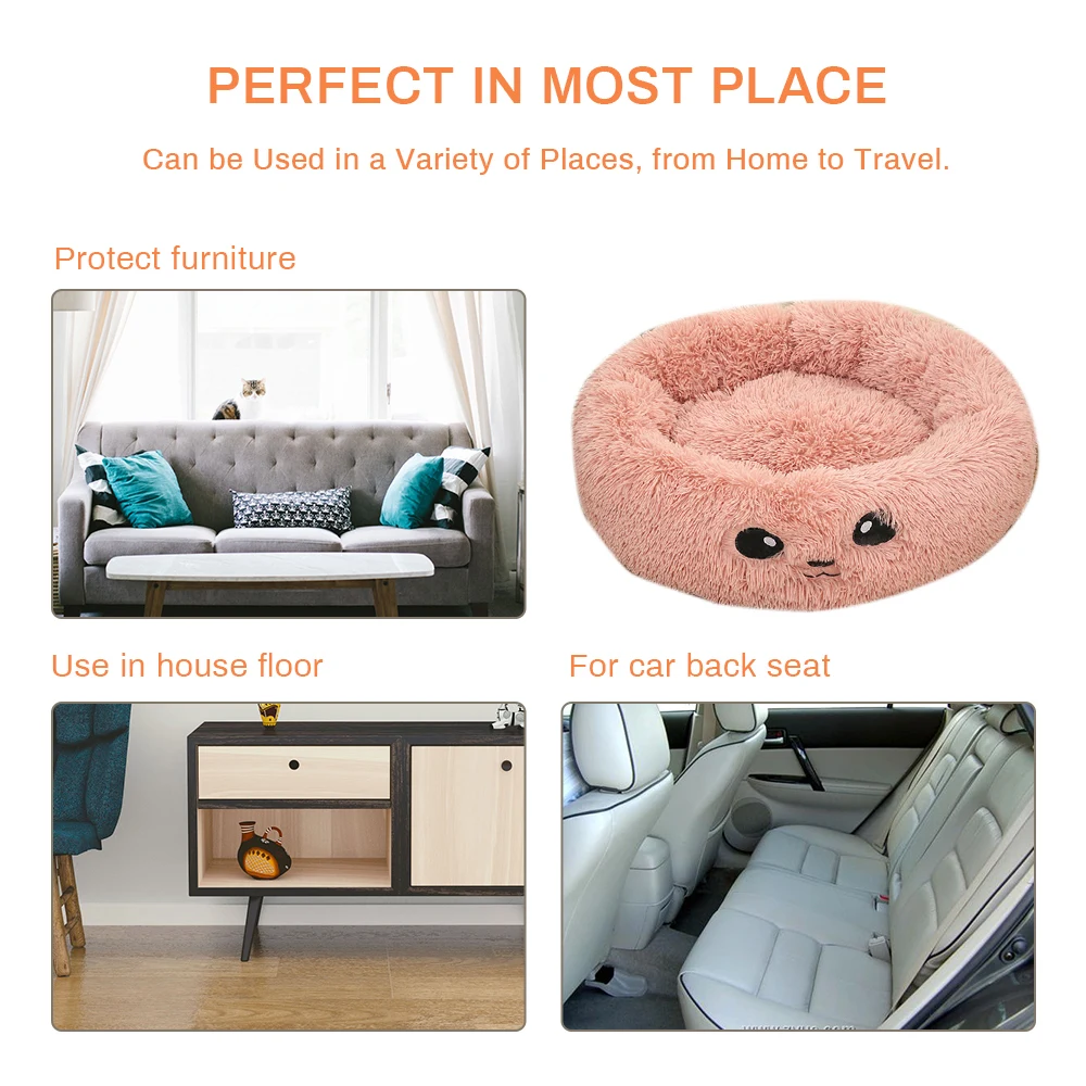 Long Plush Round Dog Bed Kennel Washable Pets House Soft Cotton Mats Sofa For Small Large Dog Chihuahua Pet Basket Pet Bed Long Plush Round Dog Bed Kennel Washable Pets House Soft Cotton Mats Sofa For Small Large Dog Chihuahua Pet Basket Pet Bed