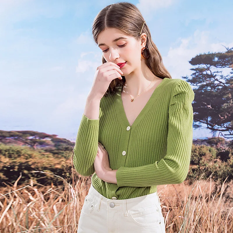 Spring Knitted Cardigan Blouse Sweater 