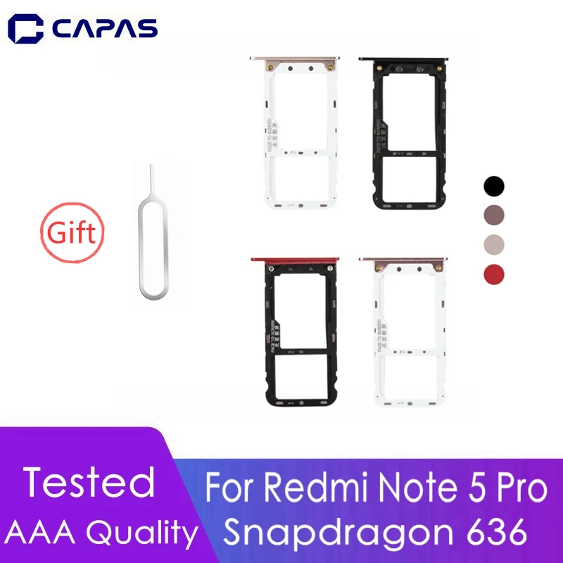 Лоток со слотом для сим карты Redmi Note 5 Pro + удаленный инструмент Snapdragon 636 Сменные