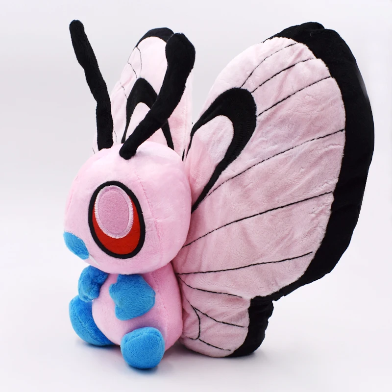 Pink Butterfree Plush Toys 30CM Butterfree Anime Cartoon Dolls New Rare Soft Stuffed Animal Doll For Children (6)