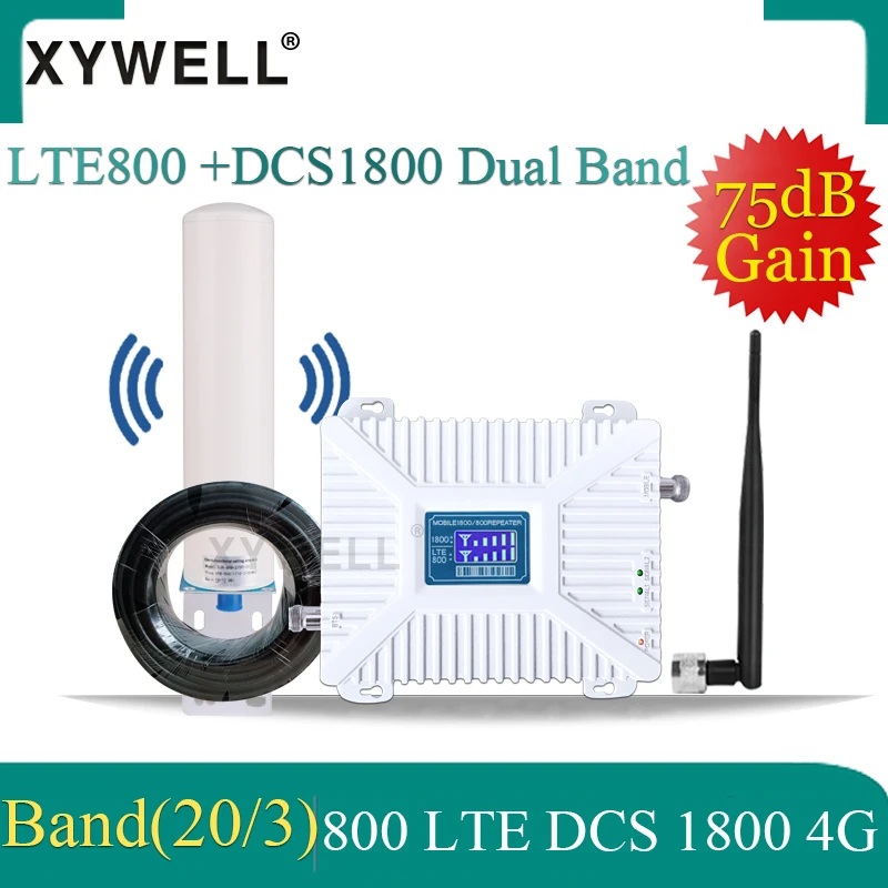 

4g repeater LTE 800 Band20 1800 gsm signal booster Dual-Band Cellular Mobile Signal Booster DCS LTE 1800 800 2G 4G gsm repeater
