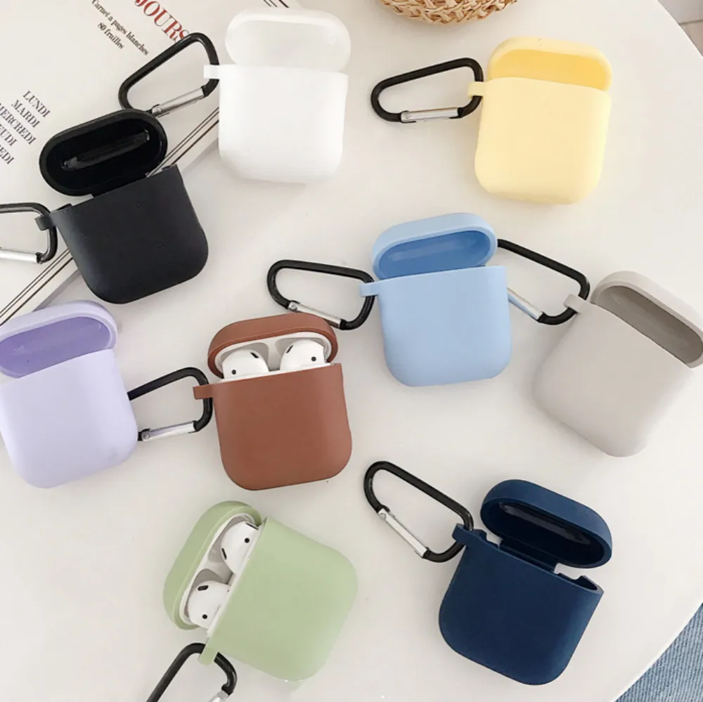 

Solid Color Silicone Case for Airpods 2 Cute Protective Earphone Cover for Apple Airpods 2 Wireless Charging Box Shockproof Case