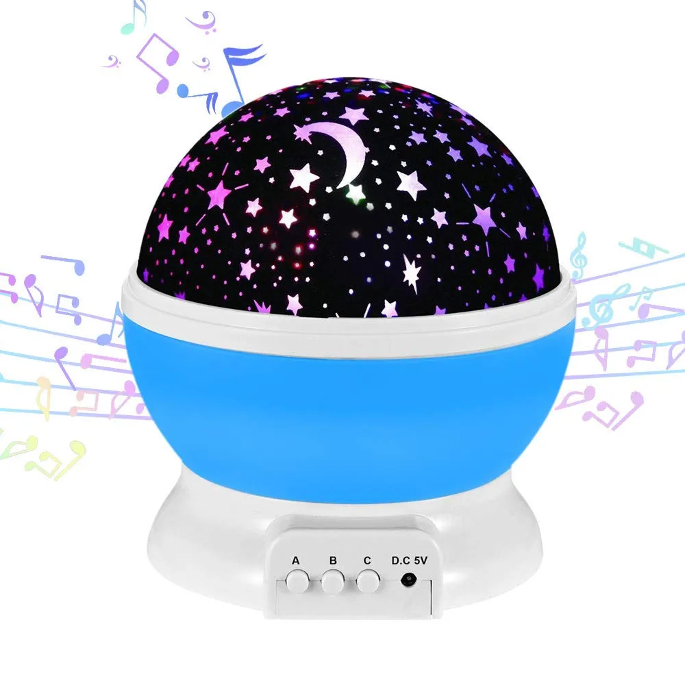 Музыка 360 градусов вращающийся Ночной светильник, Bluetooth, Star светильник Перезаряжаемые, детское платье на день рождения, день Рождественский подарок цветная(RGB
