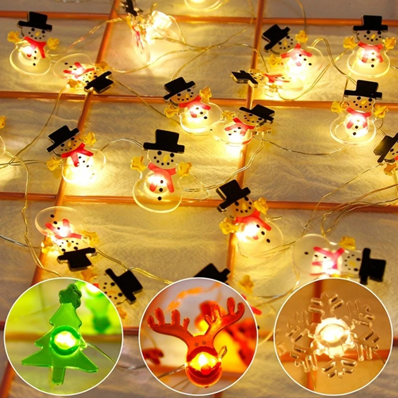 Romantic Snowman String Party Snowflake Christmas Tree Wedding Fairy Light Durable Landscape Lamp | Освещение