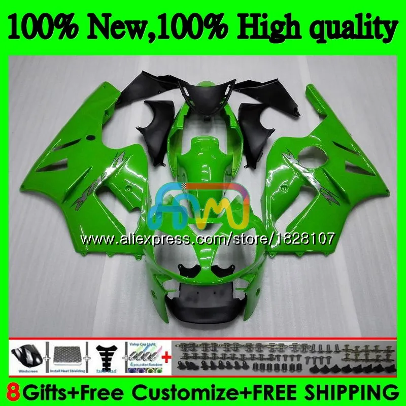 Инъекции для KAWASAKI ZX1200 ZX 12R 1200CC ZX-12R 23BS. 23 ZX12R 02 03 04 05 06 2002 2003 2004 2005 2006 зеленый обтекатели