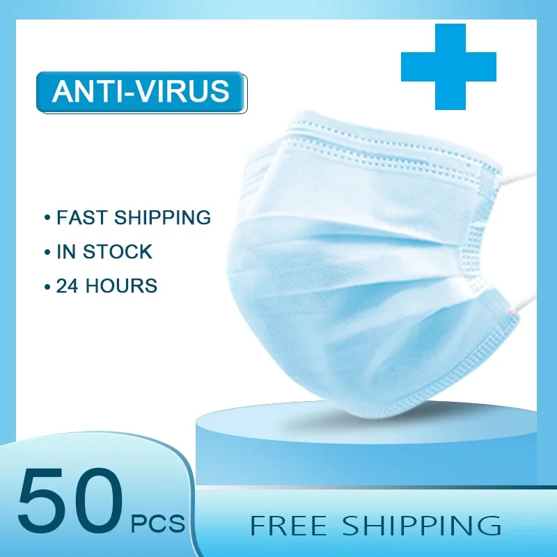 

Disposable Face mask antivirus masks 3 ply protective N95 Face mouth mask 100pcs pm2.5 filter dust masque face shield fast ship
