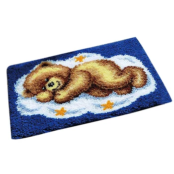 

19.68 x 15.7" Latch Hook Rug Bear Needlework Carpet Mat Crocheting Set DIY Carpet Embroidery Cross Stitch Unfinished Accessories