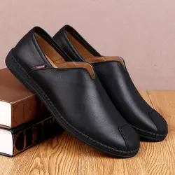 MYCOLEN/брендовая мужская обувь из натуральной кожи; модная мужская повседневная обувь в британском стиле с круглым носком без застежки;