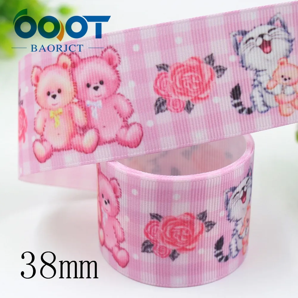 OOOT BAORJCT I-19920-2224, 25/38 мм 10 ярдов мультфильм Термальность с печатным рисунком изготавливается корсажные ленты, бантом, DIY аксессуары для украшения
