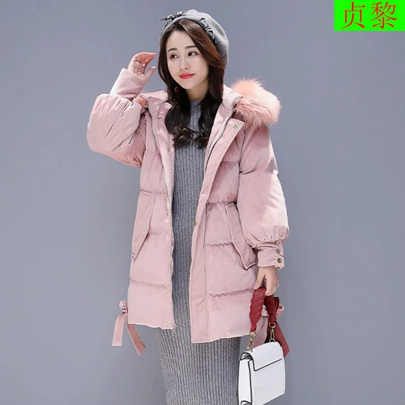 

Gold Velvet Cotton-padded Clothes Women's Short-height Mid-length Thick 2018 Winter New Style Korean-style down Jacket Cotton-pa