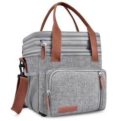 18L Double-deck Cooler Bag Portable Picnic Ice Pack Food Keep Fresh Thermo Bag Lunch travel Car Refrigerator Shoulder Bags 2022