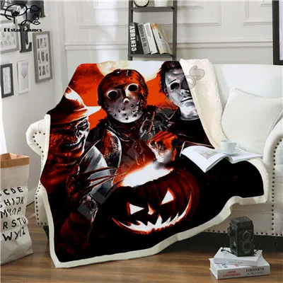 Plstar Cosmos Хэллоуин ужас Фильм КРИК Команда Зомби Брид одеяло 3d печать одеяло на искусственном меху на кровати домашний текстиль стиль-2 - Цвет: Розовый