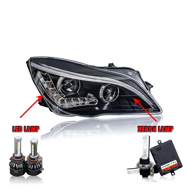 Автомобильный Стайлинг для Buick Regal фары- Regal светодиодный фонарь светодиодный drl H7 hid Bi-Xenon двойные линзы ближнего света - Цвет: LED high beam