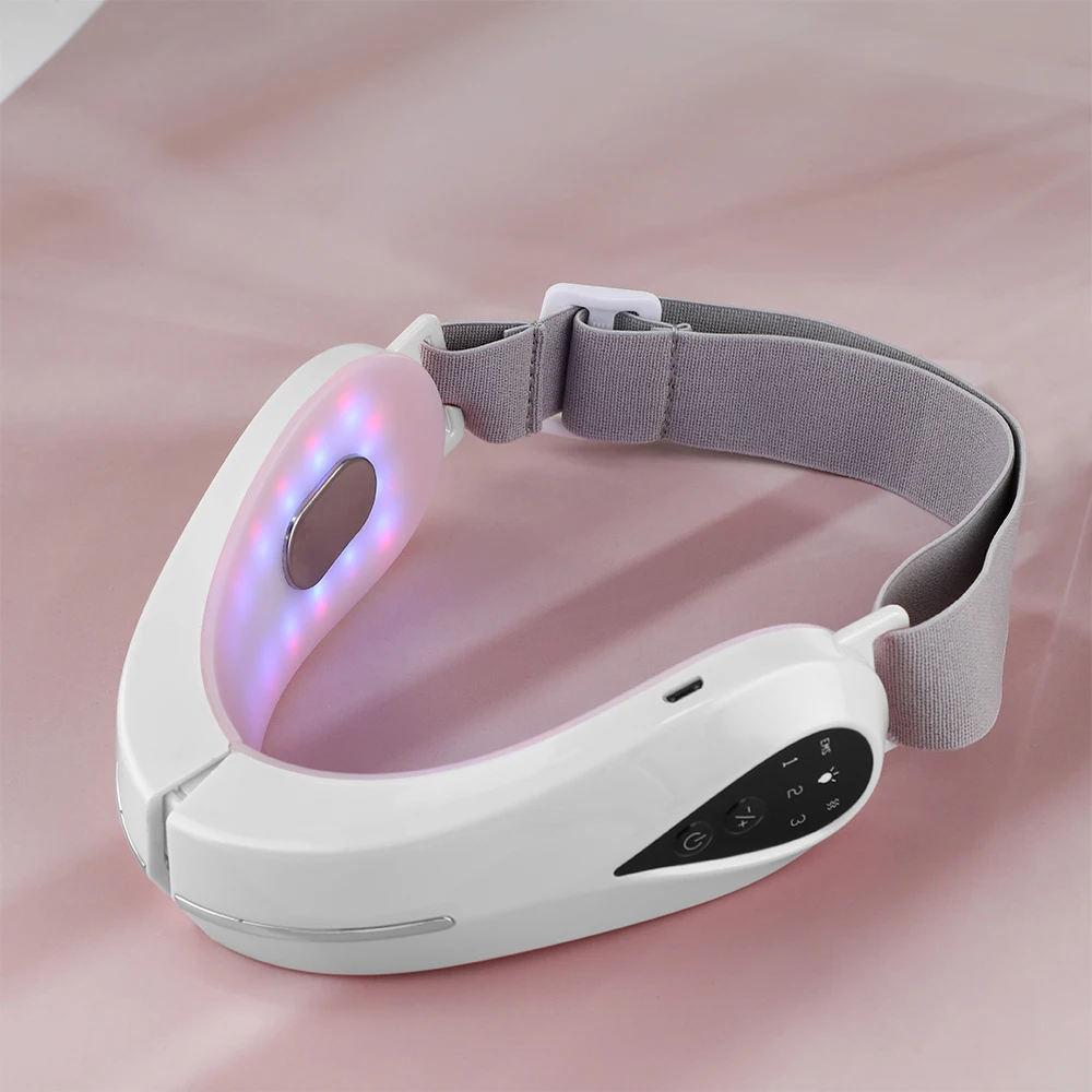 EMS Facial Massager V-Line Lift Up Belt Red Blue Light Face Slimming Vibration