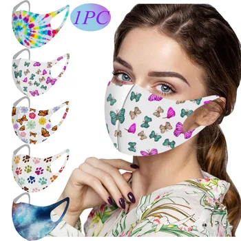

1Pcs Unisex Adult Small Butterflies Printed Face Mask Washable Reusable Protection Breathable Face Mask mondkapjes wasbaar