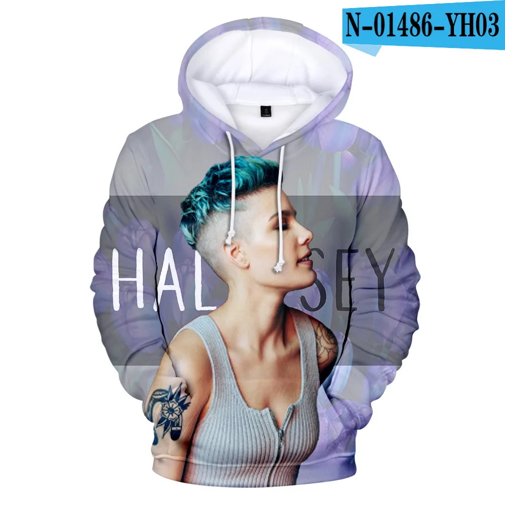 N01486 Kpop повседневные толстовки женские Halsey толстовка с капюшоном пуловеры с длинным рукавом Одежда женские толстовки пальто - Цвет: N01486