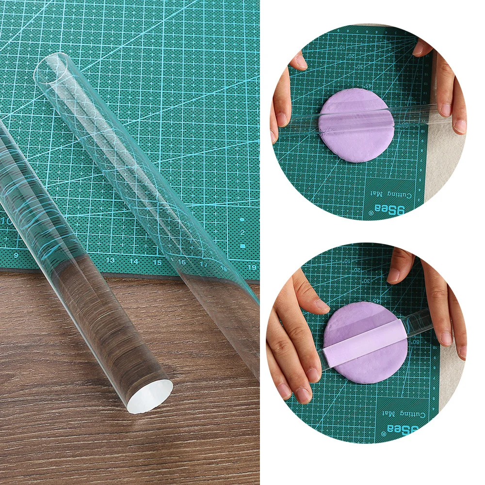 

1PC Transprent Acrylic Clay Roller Solid/Hollow Ceramic Pottery Tools Cylindrical Shaping Smooth Sticks Handcrsft DIY Accessory