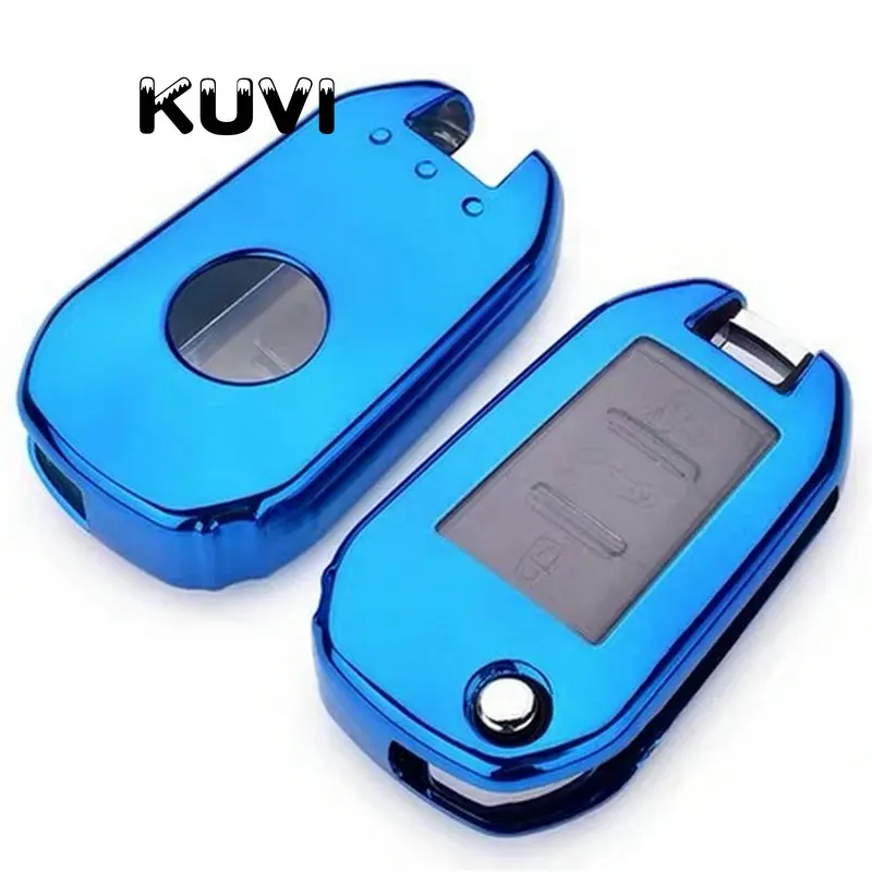blue ТПУ чехол для ключей автомобиля для peugeot 3008 208 308 508 408 2008 Защитная крышка Держатель кожи автомобильные аксессуары - Название цвета: blue