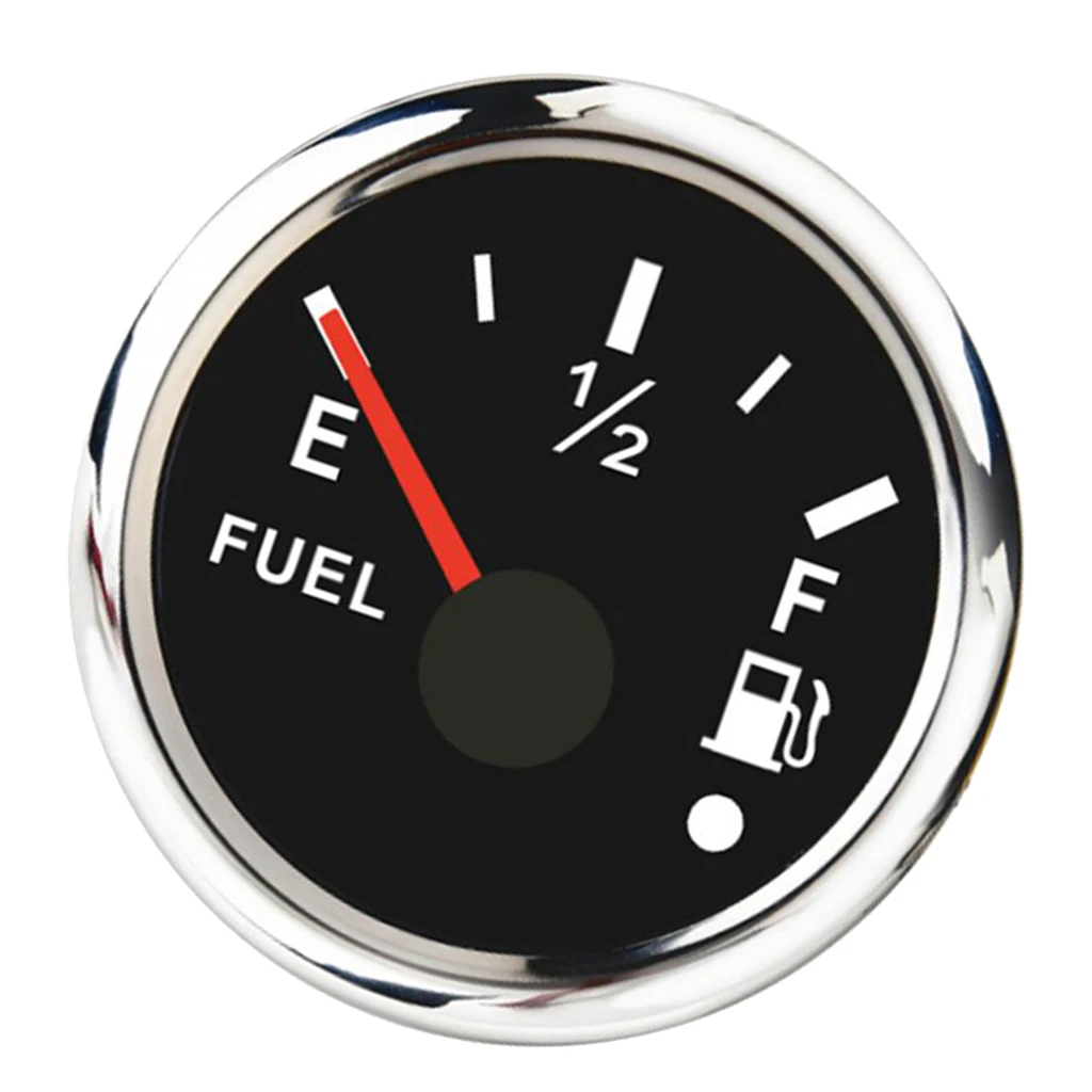 Fuel Level Gauge for Marine Boat/ Truck/ RV/ Fuel Tank Level Gauge, 0-190ohm, Waterproof, Black