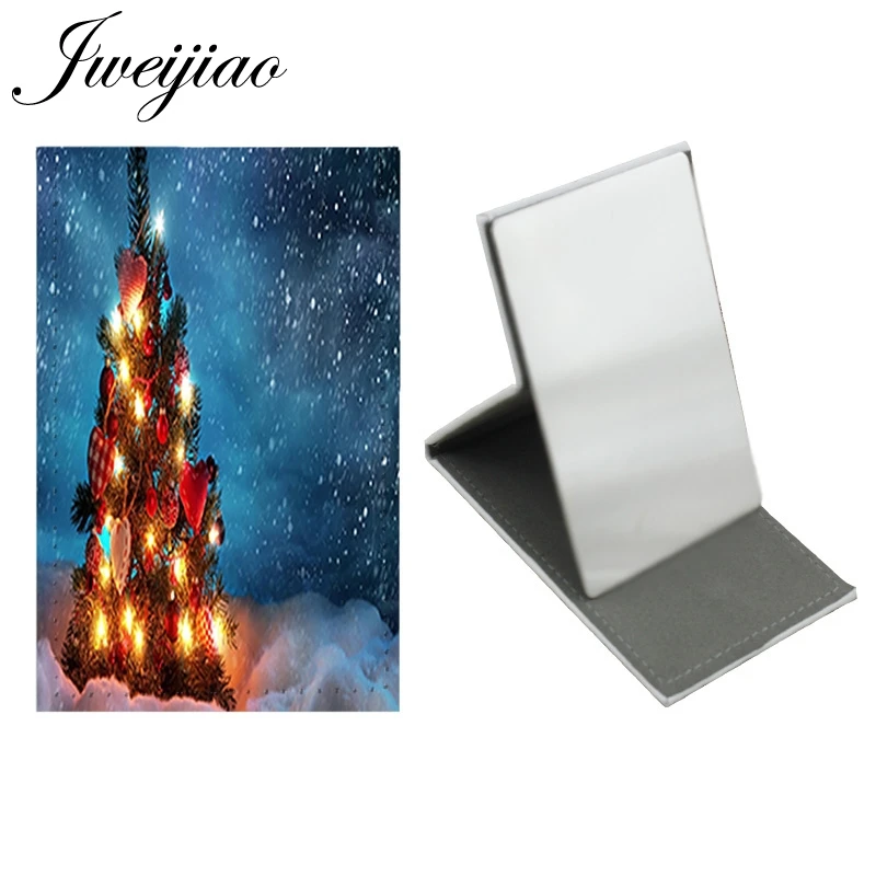 

Youhaken Christmas Tree Creative Multi-styling Makeup New Mirror Pocket Mirror Stainless Steel Leather Fashion Trend Design