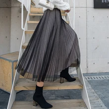 Большая серия, осенне-зимняя плиссированная юбка из чистой пряжи, восстановленная в древнем стиле, темпераментные тонкие прямые юбки-Маятники