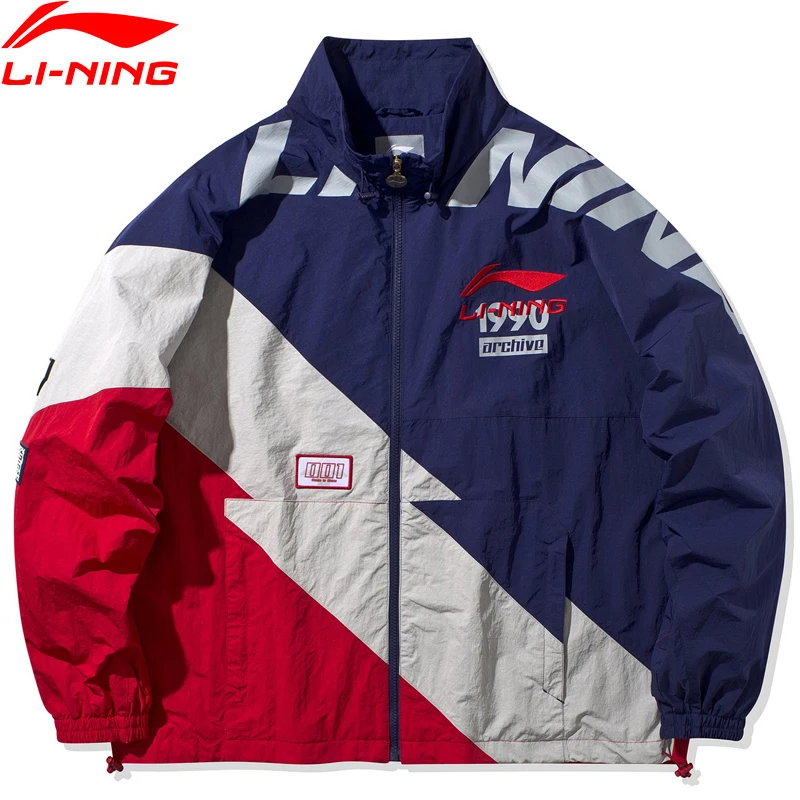 (Break Code) Мужская трендовая Спортивная тканая куртка Li Ning свободная Ретро