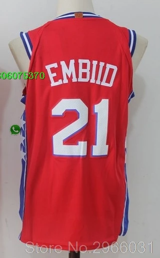 A+++ качество Мужские взрослые#25 Бен Симмонс 20 Markelle Fultz 21 Joel Джерси embiid Philadelphia - Цвет: for men
