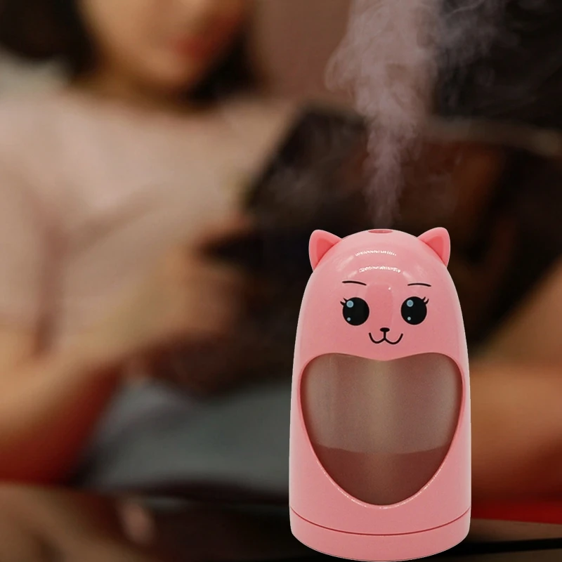 Pink Увлажнитель и освежитель воздуха usb зарядка 7 цветов Изменение светодиодный ночник ароматическое масло диффузор для автомобиля домашнего офиса - Цвет: Pink