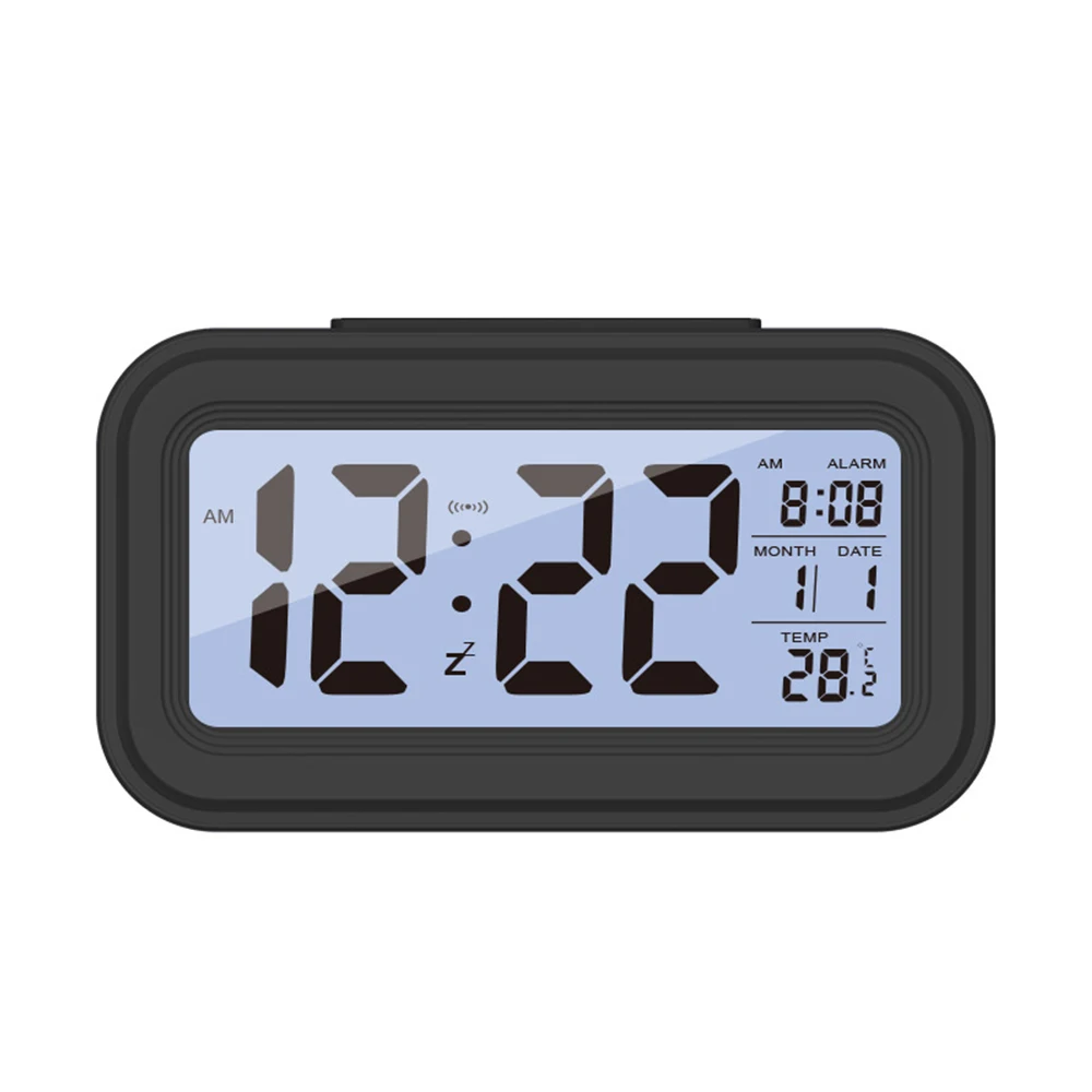 Настольный цифровой светодиодный Будильник, термометр, часы с будильником, электронные настольные часы с календарем, подсветкой, ЖК-дисплеем, домашний офисный таймер
