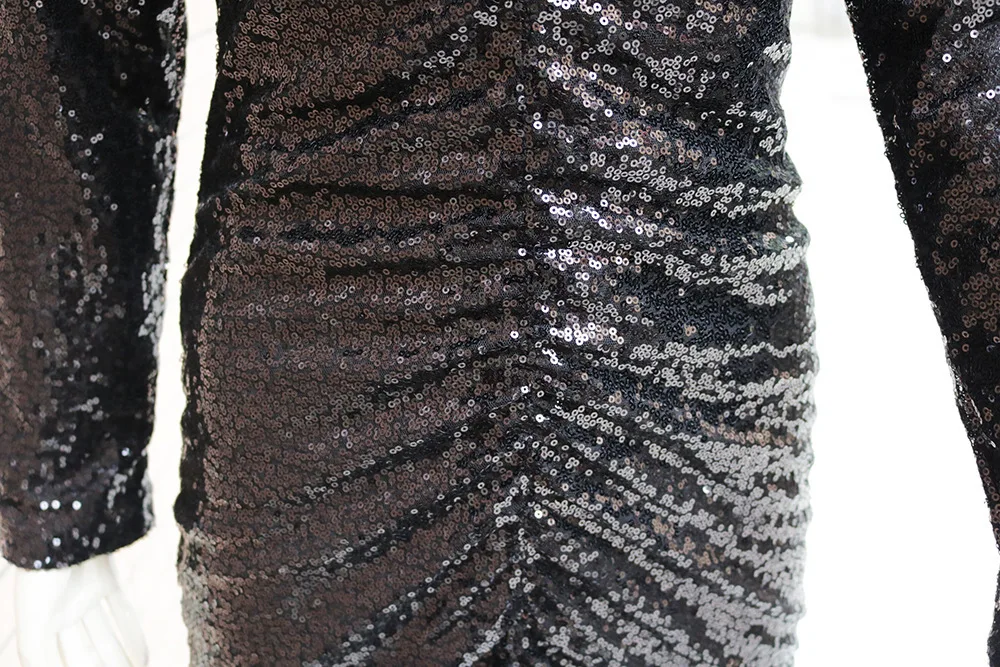 BacklakeGIrls, глубокий сексуальный v-образный вырез, черный, с блестками, полный рукав, коктейльное платье, женские коктейльные платья для вечеринок