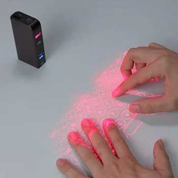 

Round Vintage QWERTY Portable Virtual Touch Keyboard & Mouse BT Projection for Smart Phone / PC / Tablets