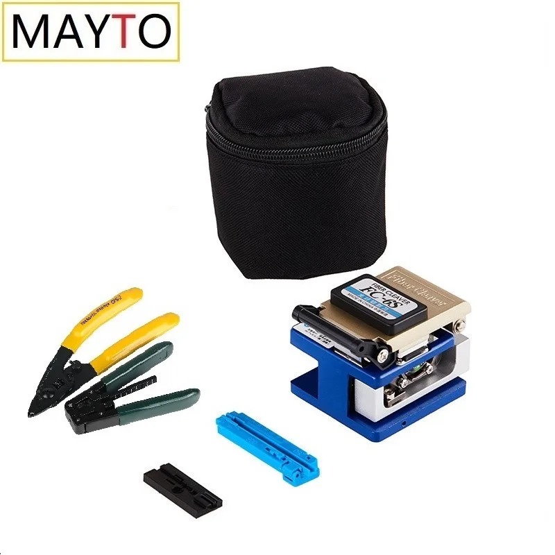 Fiber Optic FTTH Tool Kit with FC-6S Fiber Cleaver and Locator Wire Stripper CFS-2