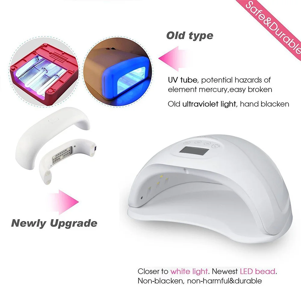 48W Smart Ice Lamp Nail Lamp Beauty Health Dry Lighting Uv Nail Lamp For Gel Polish uv lamp Motion Sensing Manicure Salon Tool