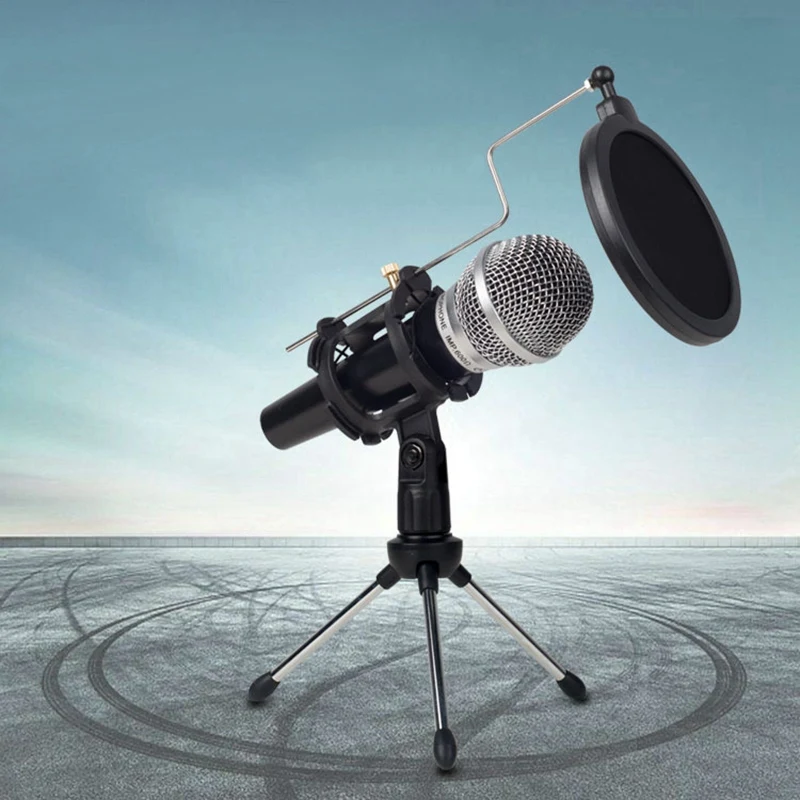 BESTMicrophone штатив микрофон ударопрочный Стенд Настольный кронштейн держатель с фильтром