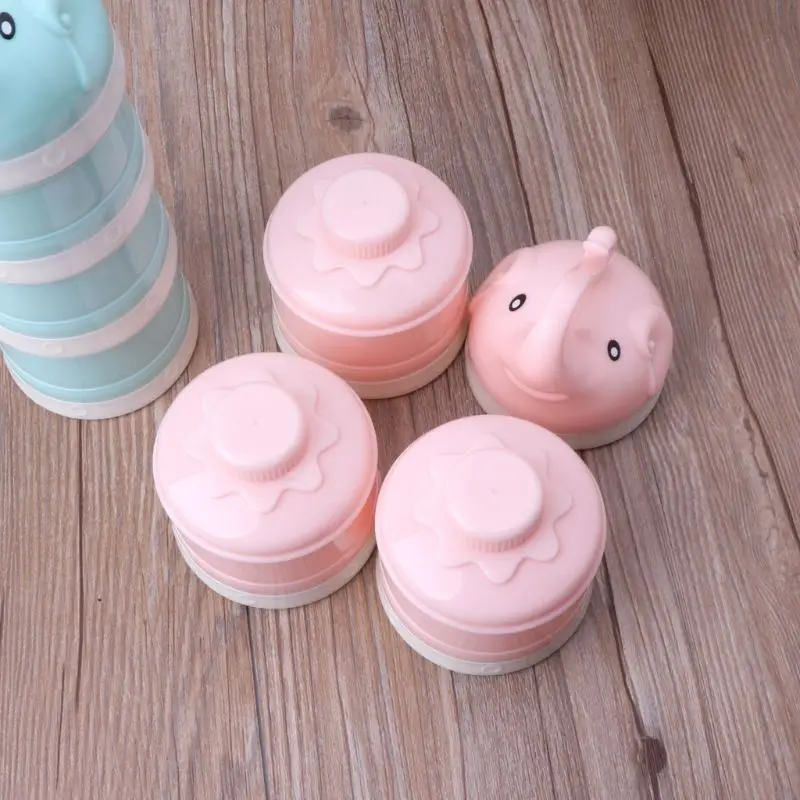 

3 layer Elephant Style Baby Food Storage Box 2019 Essential Cereal Cartoon Baby Milk Powder Boxes R2JF