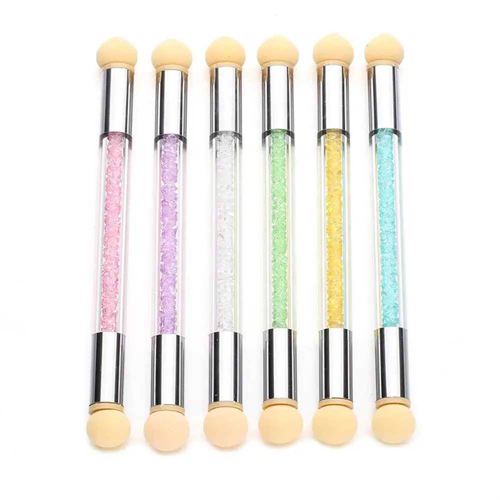 Женский дизайн ногтей двусторонняя Губка Кисть ручка акриловая УФ гель живопись ручка Стразы ручка Маникюрный Инструмент