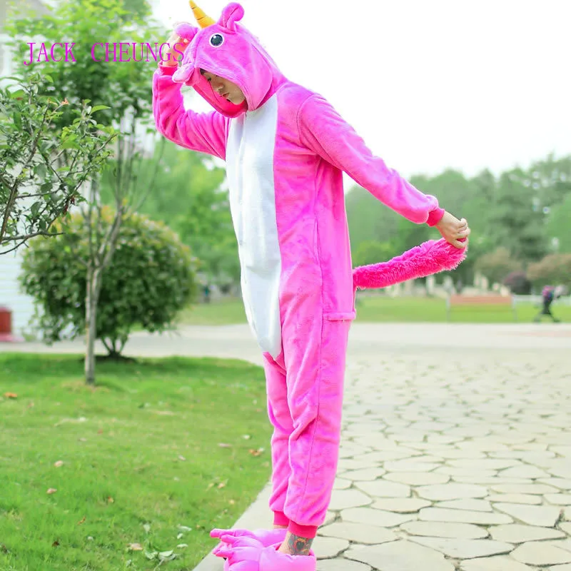 Кигуруми Единорог пижамы мультфильм животных Костюм для взрослых Аниме Tenma