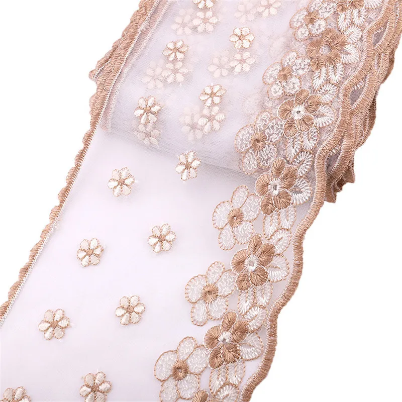 2 7 м/катушка цветные вышитые сетчатые кружевные ленты с цветочным узором планки