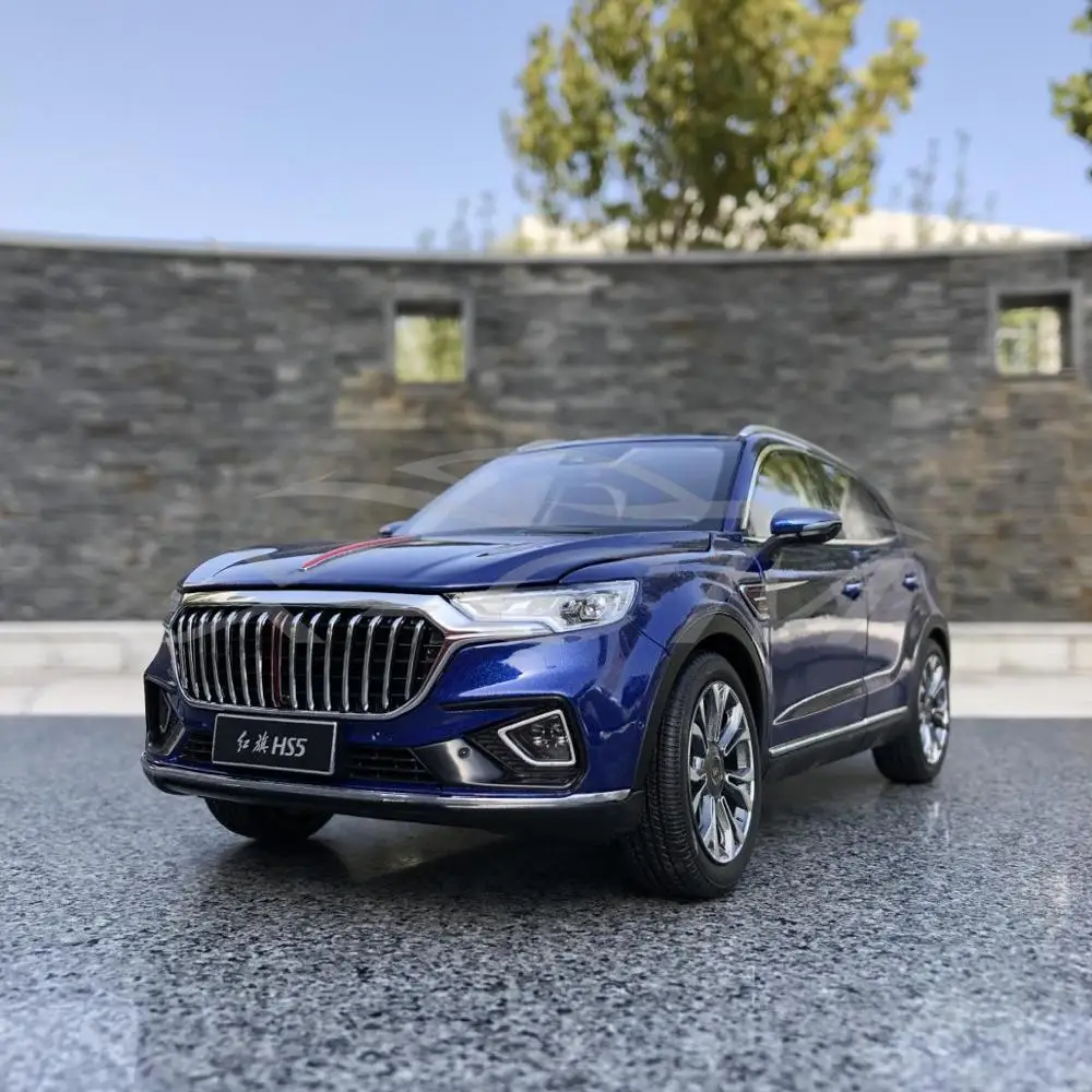 Литая под давлением модель автомобиля век Дракон Hongqi HS5 SUV 1:18(синий)+ маленький подарок
