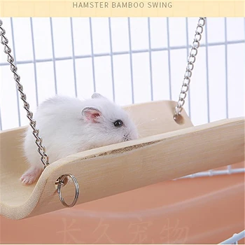

Small Animals Toy Hamster Swing Wave Bamboo Bed Summer Hedgehog Hammock with Clasp Hanging Life Nest for Little Pet Guinea Pig