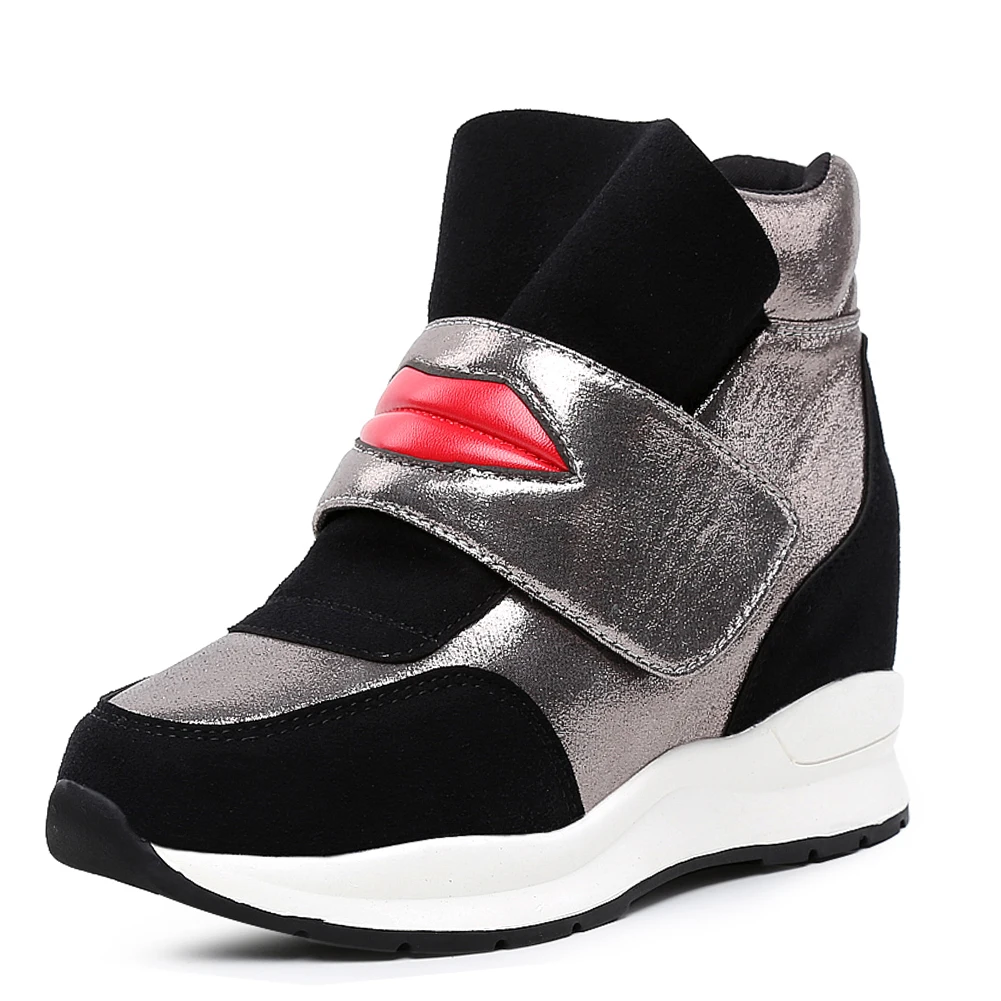 SARAIRIS hook&loop High Quality Black Sneakers Flats Shoes Leisure INS HOT Fashion Gym Casual Women Shoes Woman - Цвет: Черный