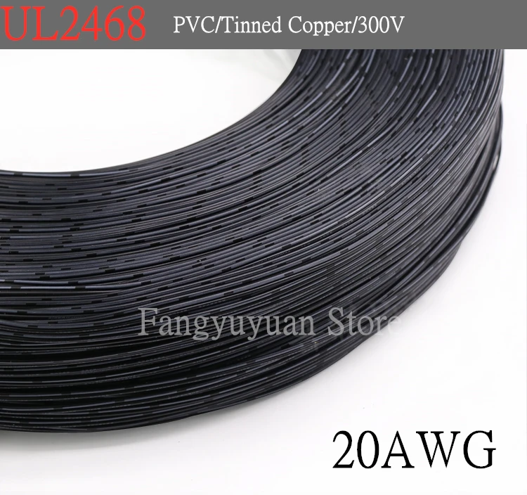 

20AWG 1M UL2468 2 Pins Electric Copper Wire PVC Insulated Double Cords Lamp Lighting Cable Extend Connect Line White Black Red