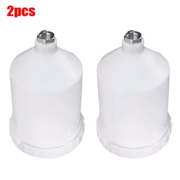 

2x SprayGun 600ml Paint Cup Pot Plastic Air Gravity Feed Fast Mover Threaded New And High Quality