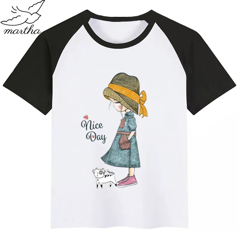 Прекрасные милые платья принцессы для девочек Новое поступление s футболки со