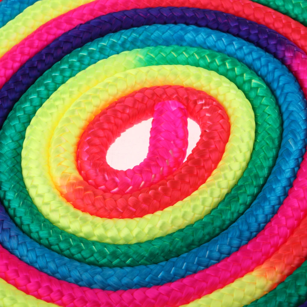Rainbow Colour Artistic Gymnastics Rope Exercise Fitness Sports Training Rope Jump Ropes Sports Fitness Equipments