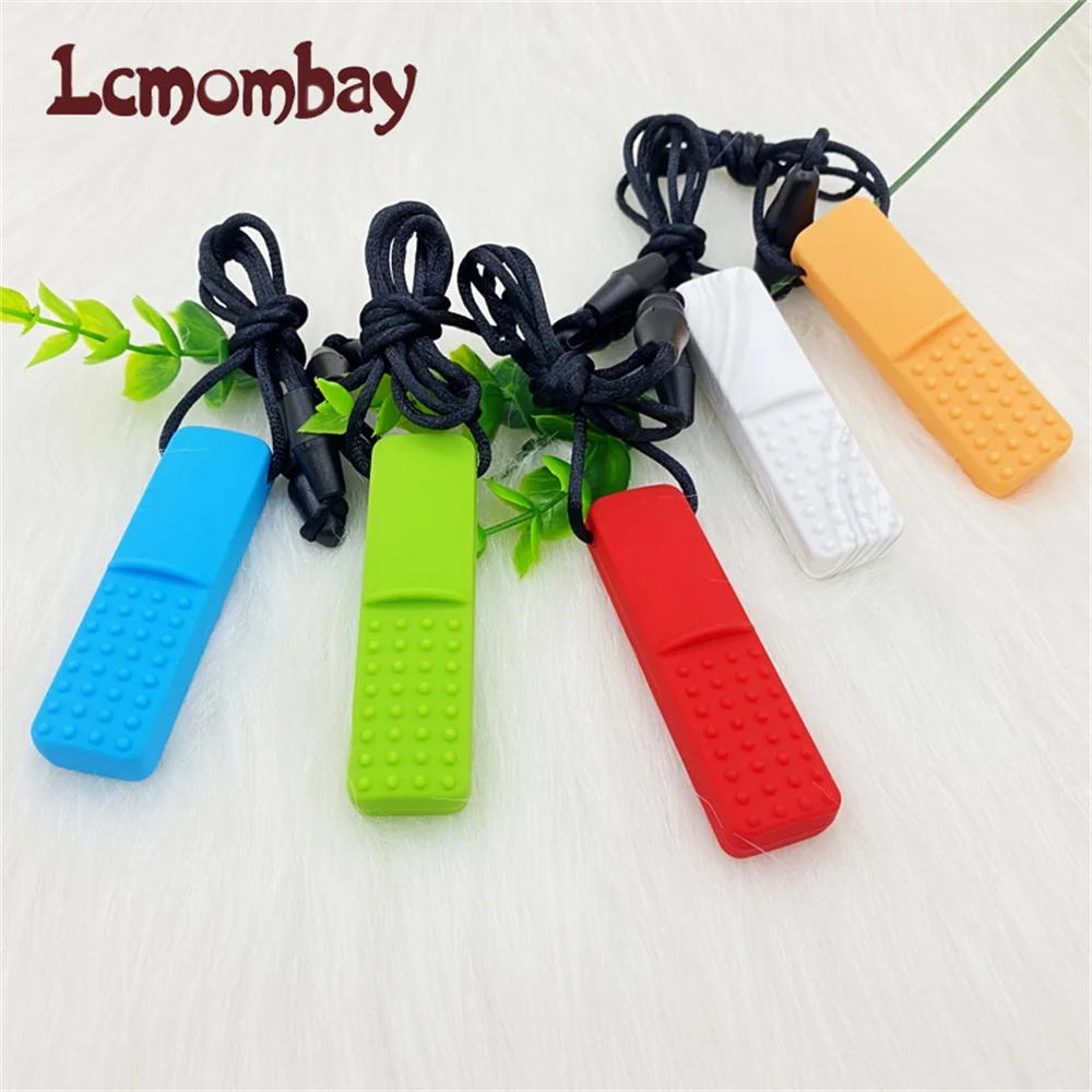 1Pcs ADHD Kids Silicone Teether Kids Chew Necklace Sensory Chewy Pendant Oral Motor Toys Therapy Tools for Autism Special 2