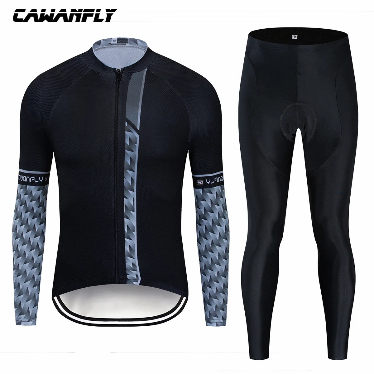Черный Ropa de ciclismo de cawanfly verde de verano de, Traje de Jersey para hombre, para monstar велосипед al aire libre, panta - Цвет: Черный