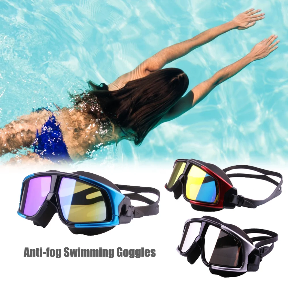 

Professional Swimming Goggles Silicone Glasses Waterproof Eyewear Plating Anti-fog UV PC Lens Swimming Glasses For Men Women